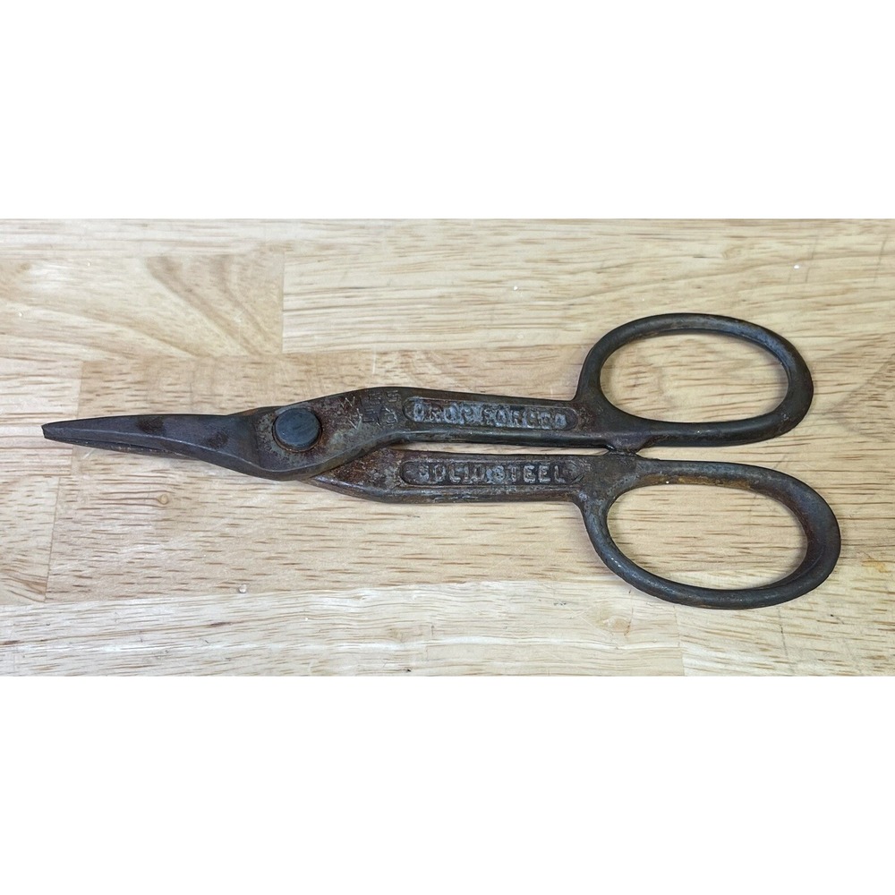 Wiss V-13 Tin Snips Vintage Metal Shears Drop Forged Solid Steel USA Made Newark